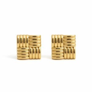 Gold Square Stud Earrings