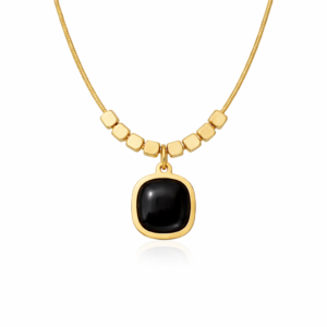 black onyx pendant necklace