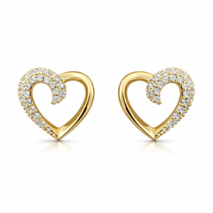 open heart stud earrings